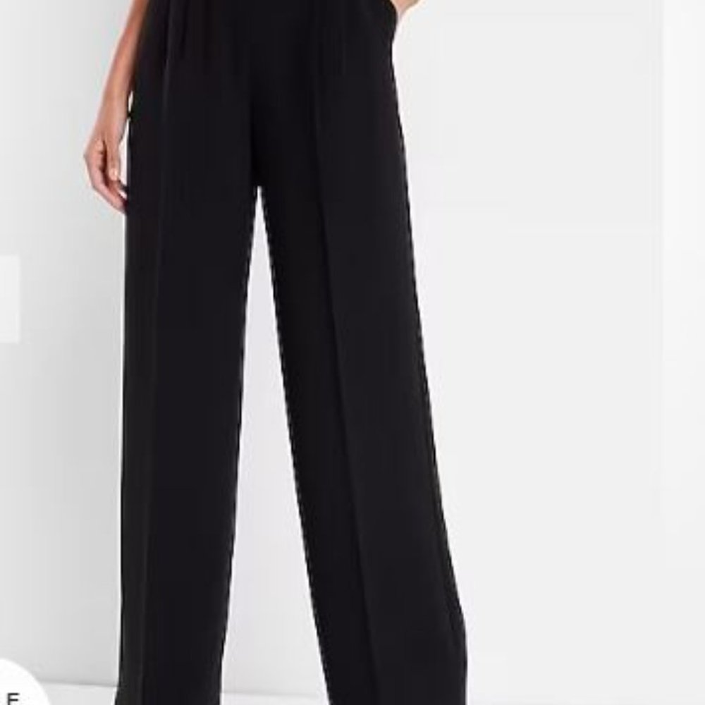 Super High Waisted Open Pleated Wide Leg Pant - 8 regular